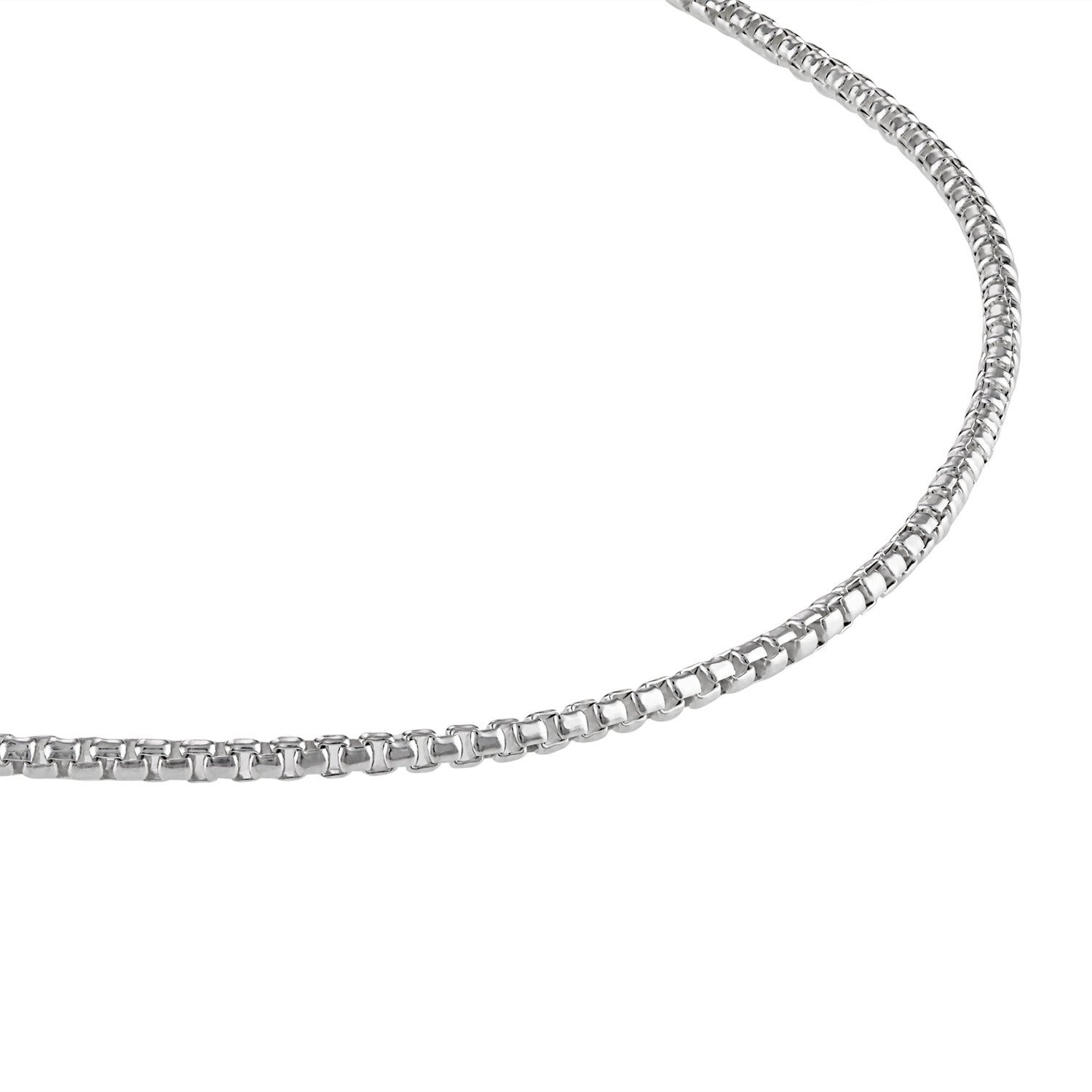 Sterling Silver Box Chain Necklace – Timeless Elegance, 20 Inch