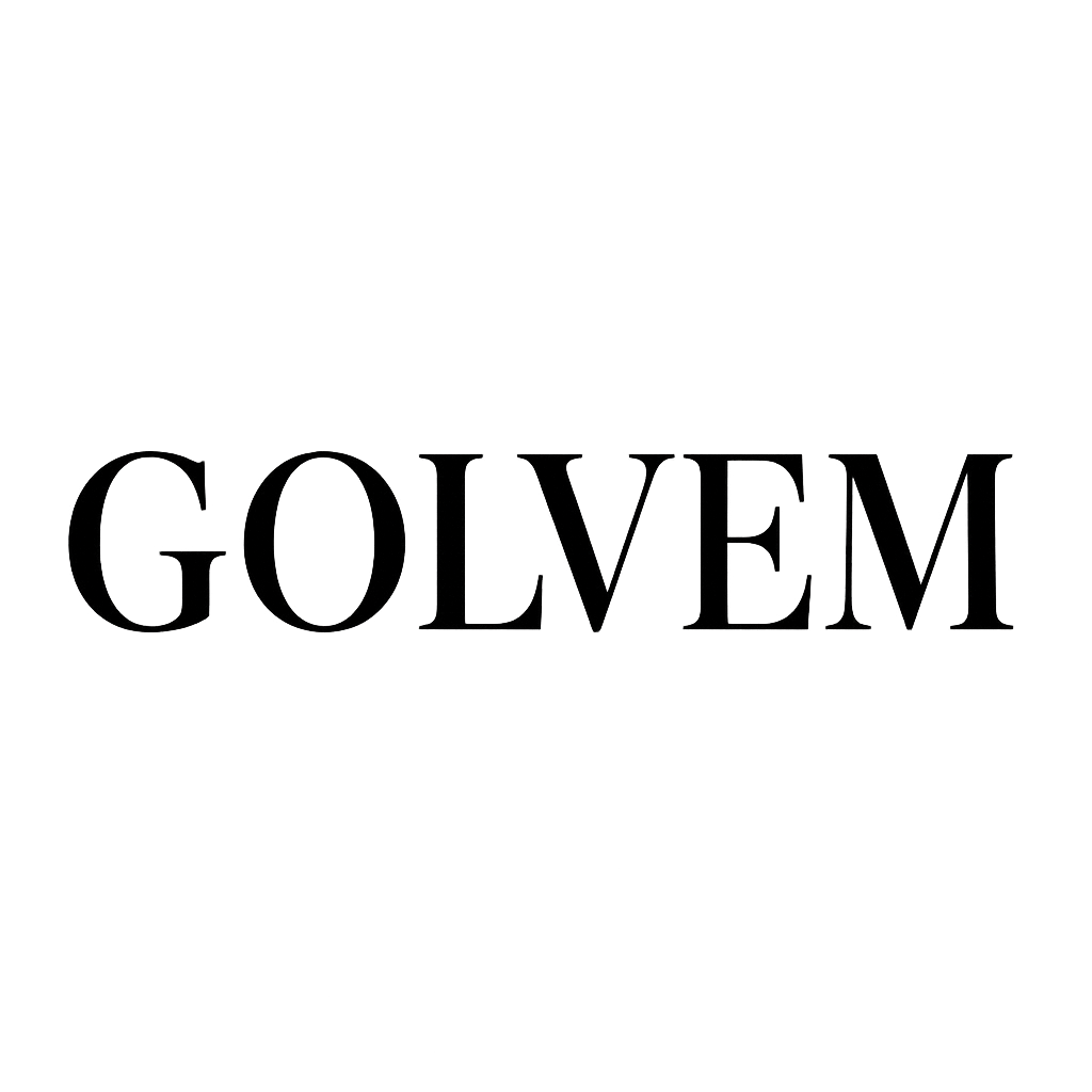 GOLVEM logo in black Didot font with transparent background